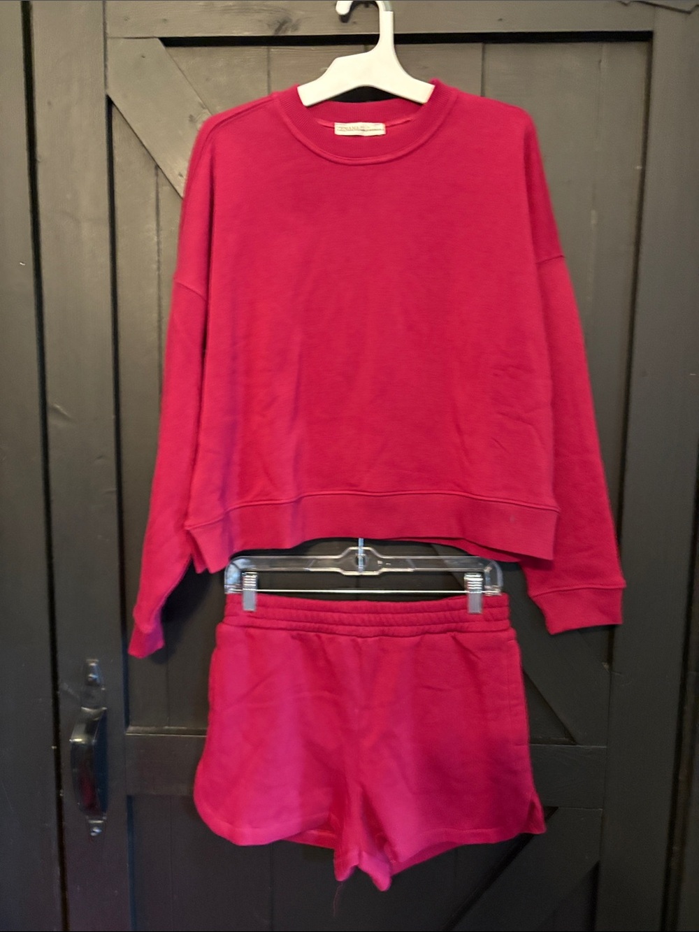 Zenana Outfitters Red Two-Piece Sweatshirt & Shorts Set - Picture 1 of 6